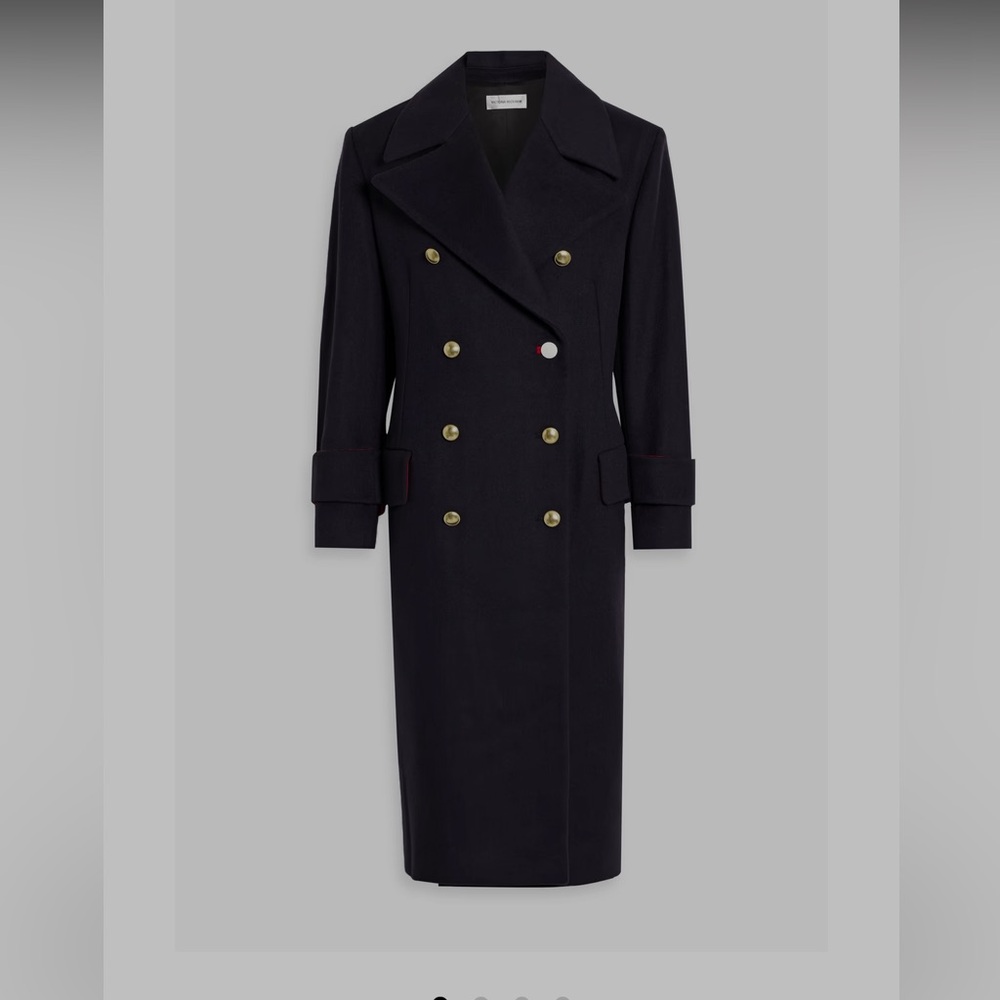 NWOT Victoria Beckham Navy double breasted lambswool coat US size 2, UK 6